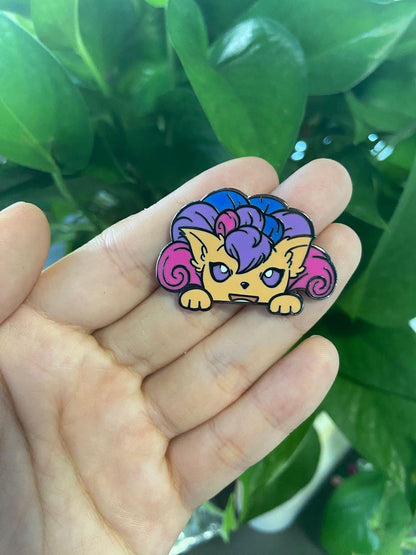 Pride Nine Tail Fox Pins (1.5” - Black Nickel)