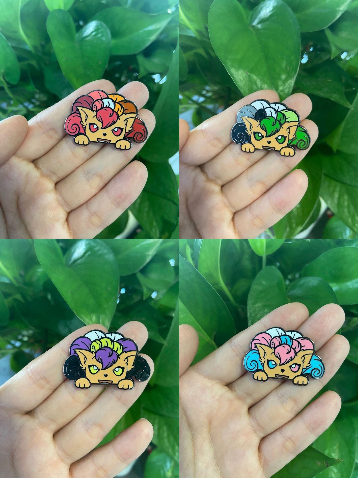 Pride Nine Tail Fox Pins (1.5” - Black Nickel)