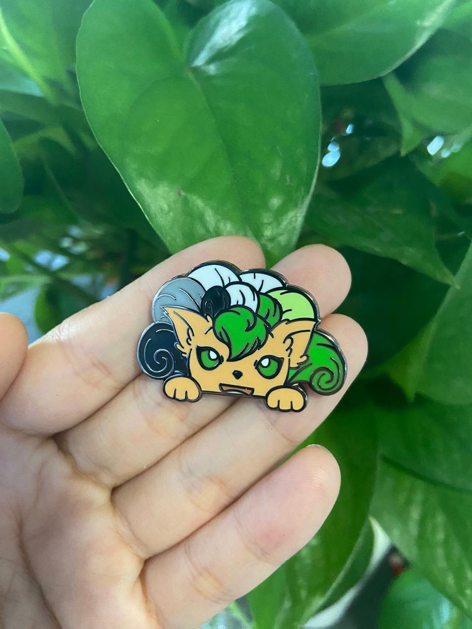 Pride Nine Tail Fox Pins (1.5” - Black Nickel)