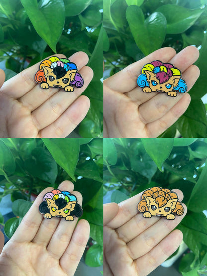 Pride Nine Tail Fox Pins (1.5” - Black Nickel)