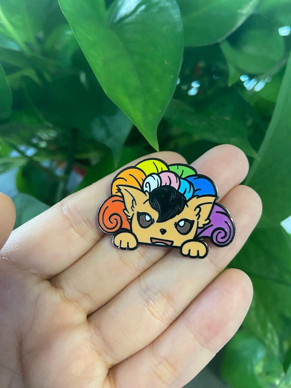 Pride Nine Tail Fox Pins (1.5” - Black Nickel)