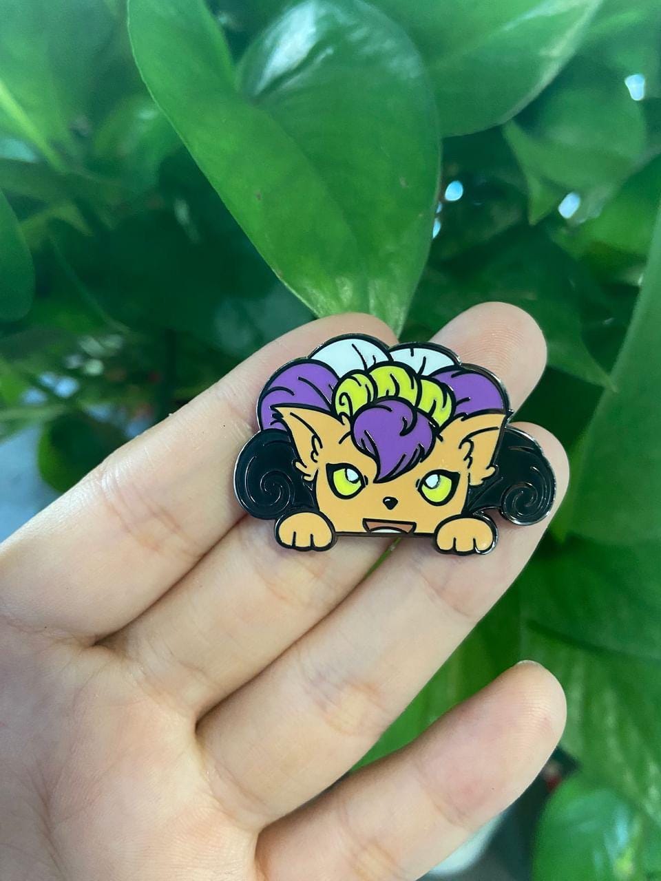 Pride Nine Tail Fox Pins (1.5” - Black Nickel)