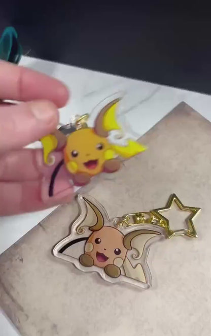 Double-sided Shiny Electric Rat Fanart Keychain | 2” Acrylic Charm