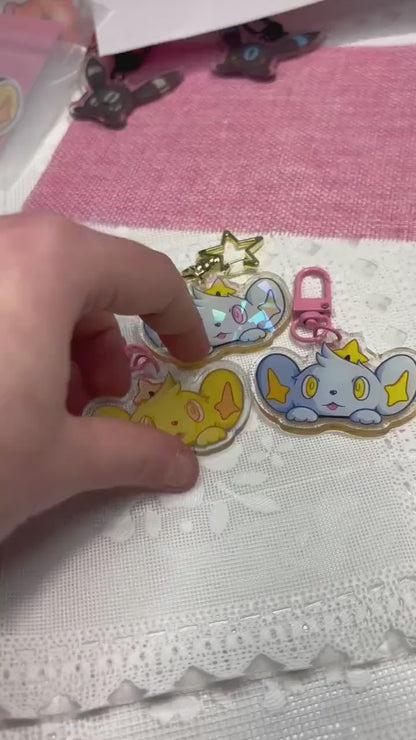 Peeking Charm | 2” Electric Lion Acrylic Keychain | Shiny Video Game Fanart