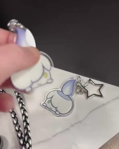 Ghost Candle Fanart Acrylic Keychain: Double-Sided Ghost Charm