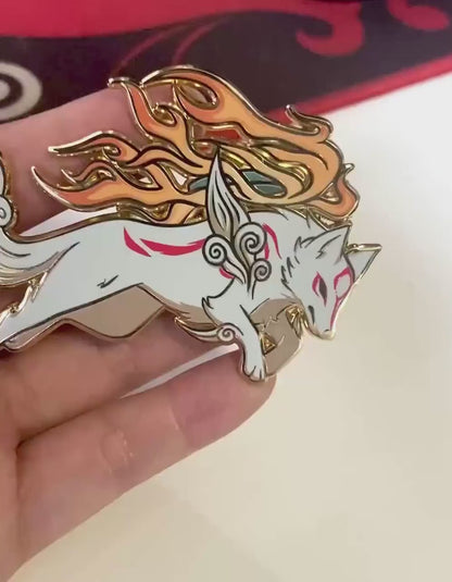 Amaterasu Hard Enamel Pin | 2.75” Okami Fanart