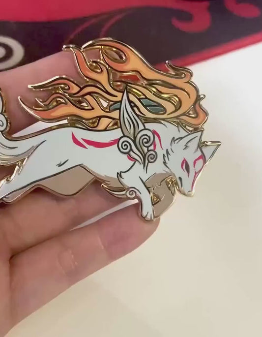 Amaterasu Hard Enamel Pin | 2.75” Okami Fanart