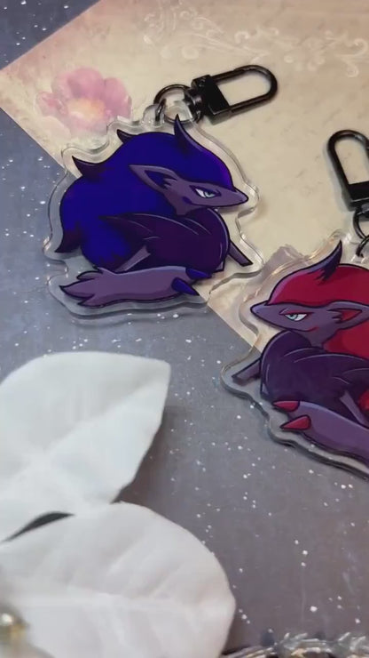 Shiny Peeking Double-sided Werewolf Fanart Acrylic Keychain Charm