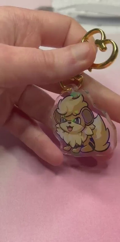 Fluffy Fire Dog Keychain Charm | Fanart